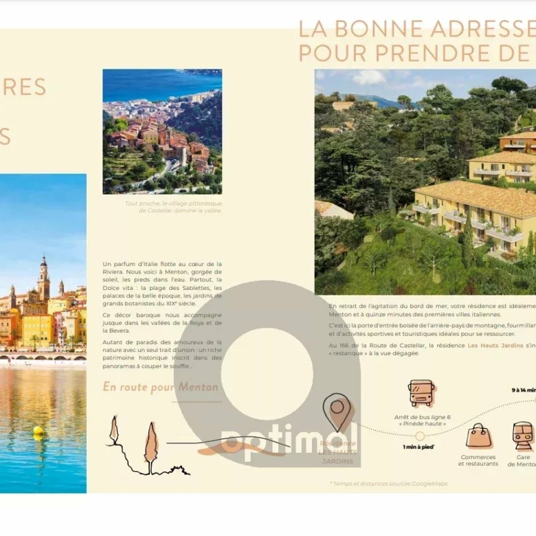 MENTON – PROGRAMME NEUF – Livraison Fin 2025 – 3 PIECES avec terrasse + Parking en sous-sol