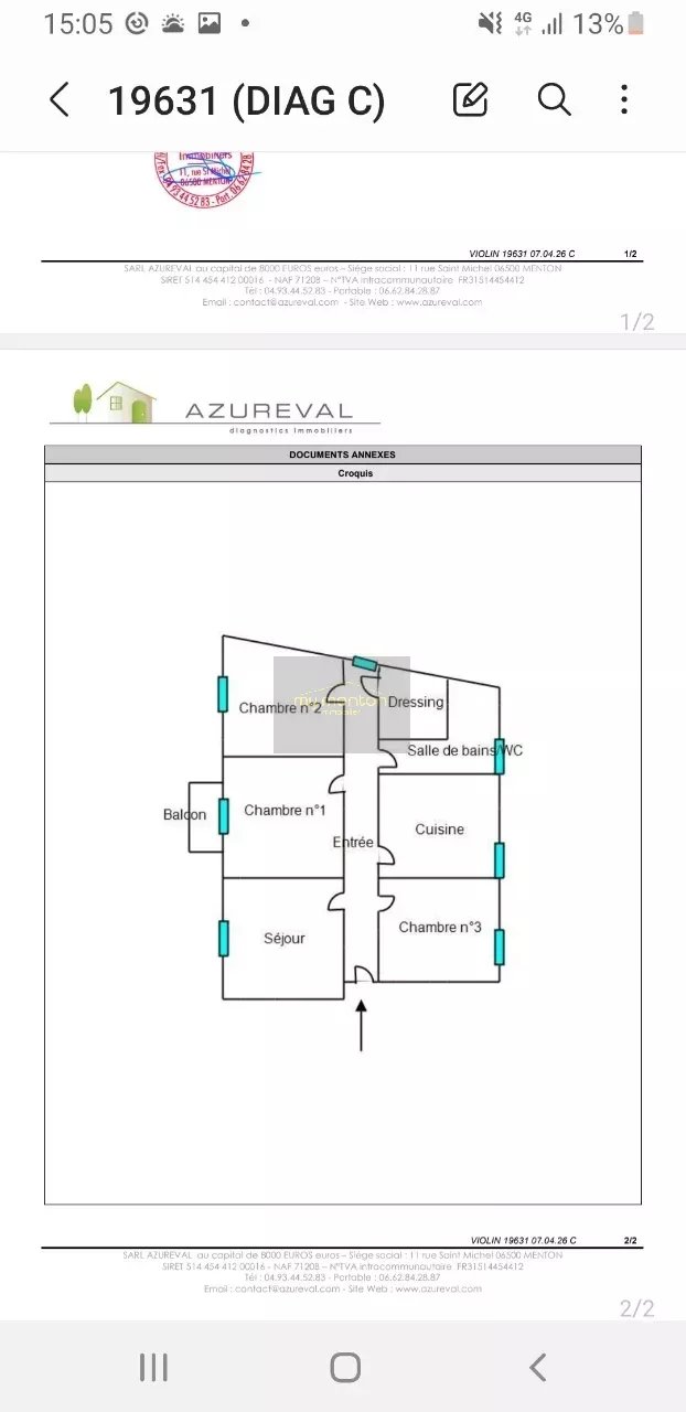 À vendre :  appartement 4 pièces à Menton idéal Famille ou Profession libérale