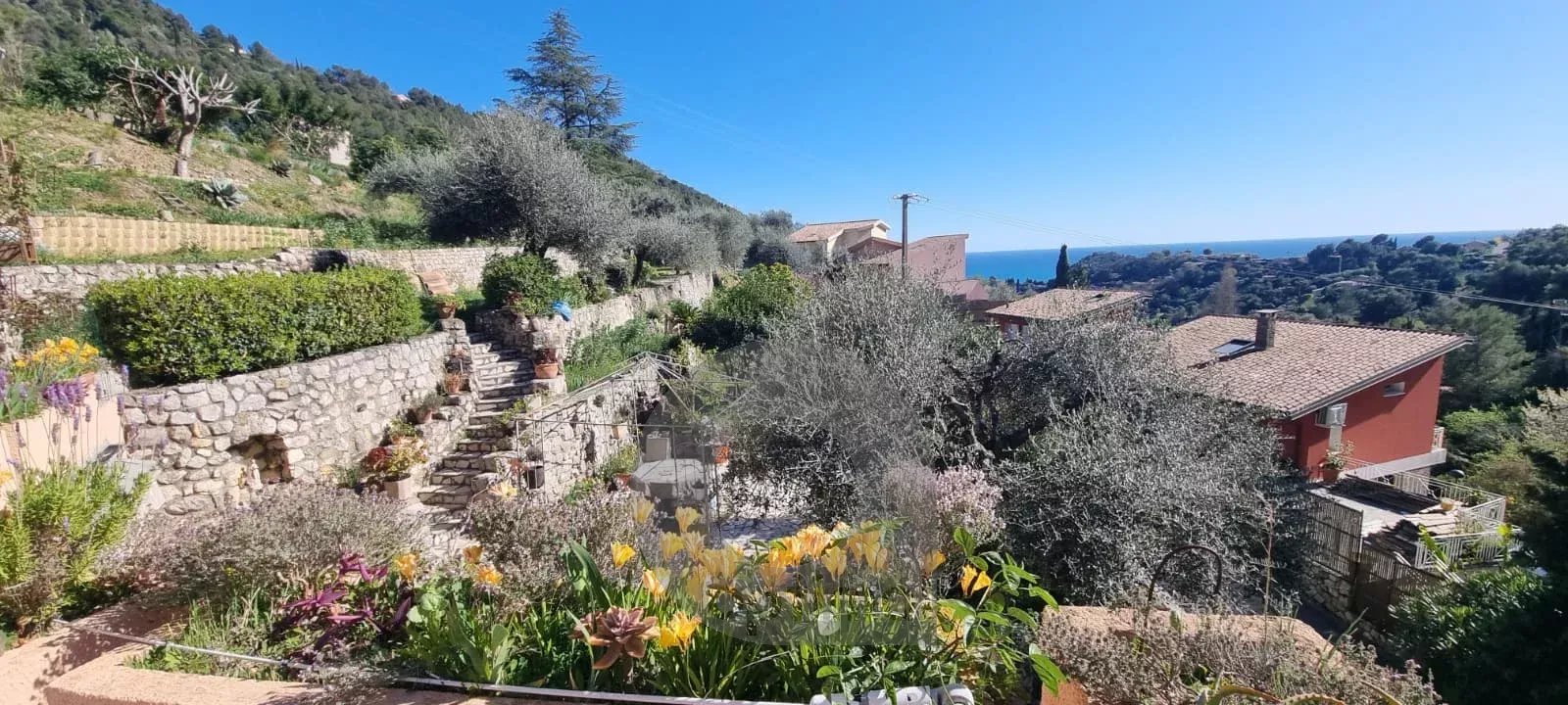 Propriété CASTELLAR villa 188 m² bassin terrain vue mer