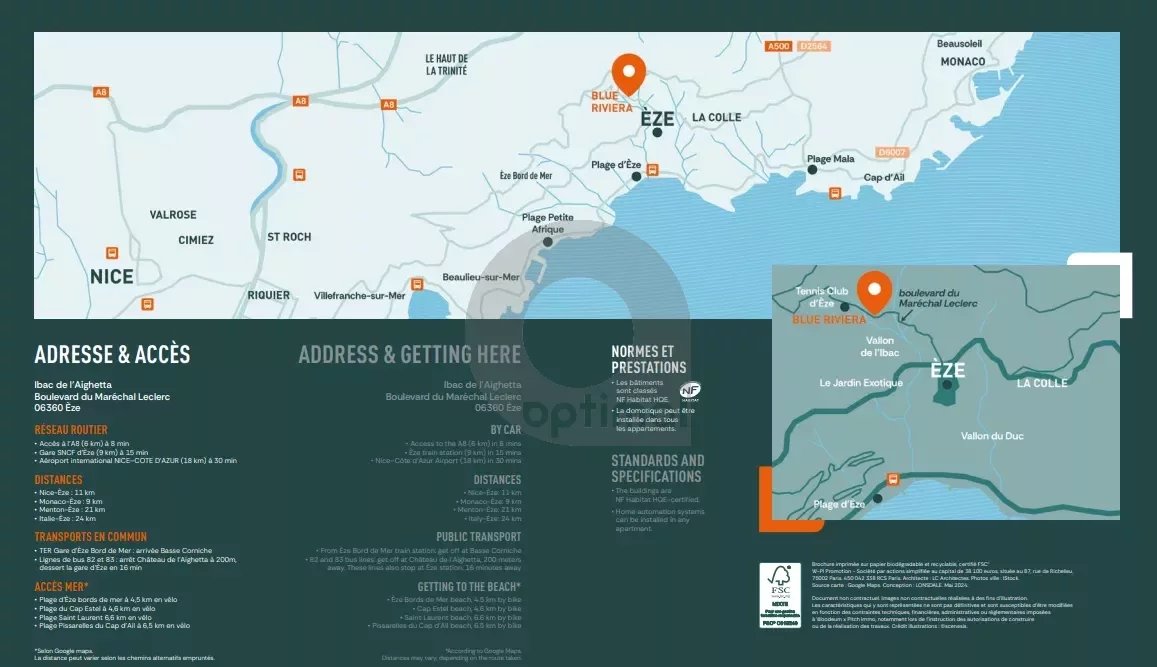 EZE – PROGRAMME NEUF – Livraison Fin 2027 – 5 pieces avec terrasses + Parking en sous-sol