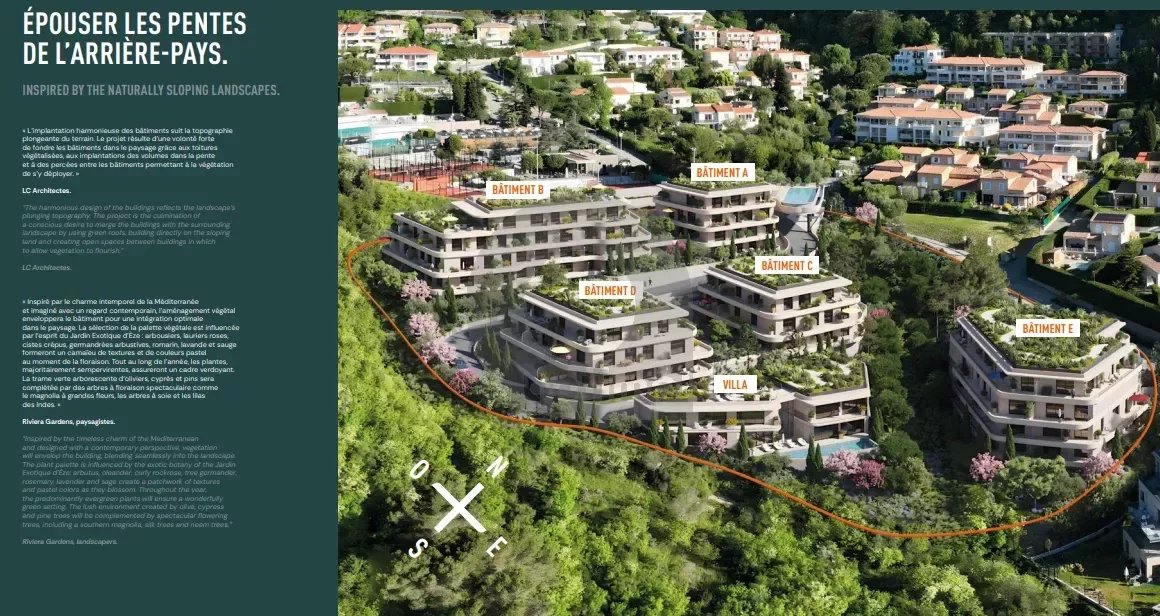 EZE – PROGRAMME NEUF – Livraison Fin 2027 – 3 PIECES avec terrasse + Parking en sous-sol