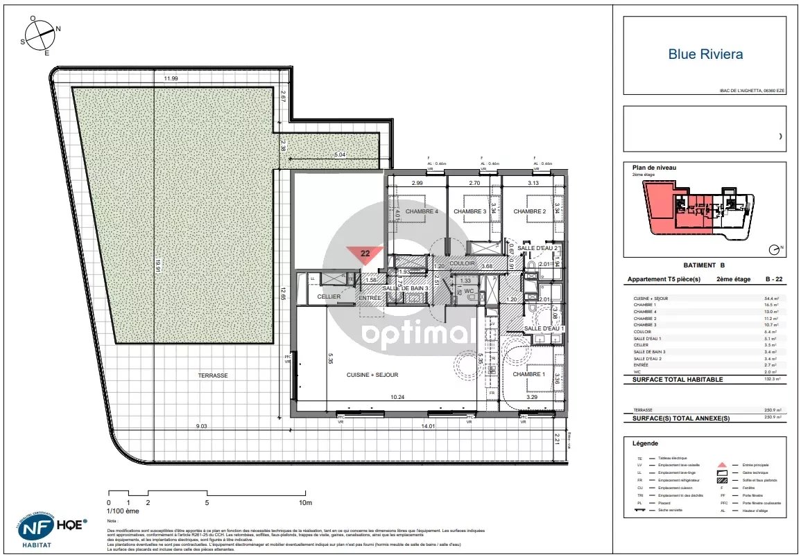 EZE – PROGRAMME NEUF – Livraison Fin 2027 – 5 pieces avec terrasses + Parking en sous-sol