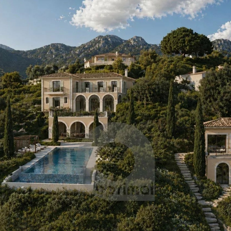 Menton – Propriété de caractère avec vue mer panoramique et permis purgé