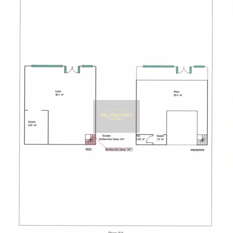 TOP EMPLACEMENT MENTON – DROIT AU BAIL – CENTRE-VILLE À FORT PASSAGE