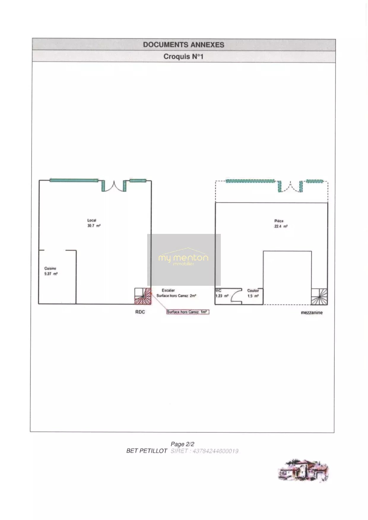 TOP EMPLACEMENT MENTON – DROIT AU BAIL – CENTRE-VILLE À FORT PASSAGE