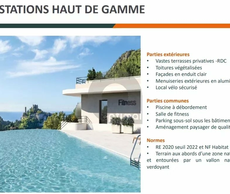 EZE – PROGRAMME NEUF – Livraison Fin 2027 – 5 pieces avec terrasses + Parking en sous-sol