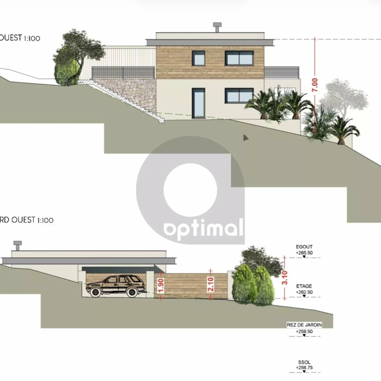 VENTE TERRAIN CONSTRUCTIBLE AVEC PERMIS DE CONSTRUIRE À GORBIO