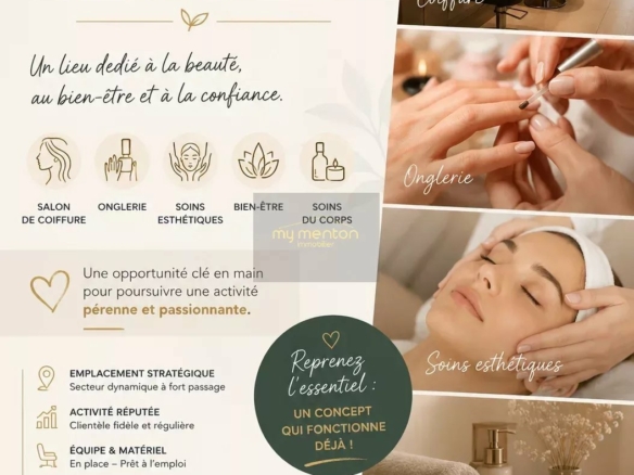 Fonds de commerce soins du corps – Carnoles en centre-ville, proche écoles et marché