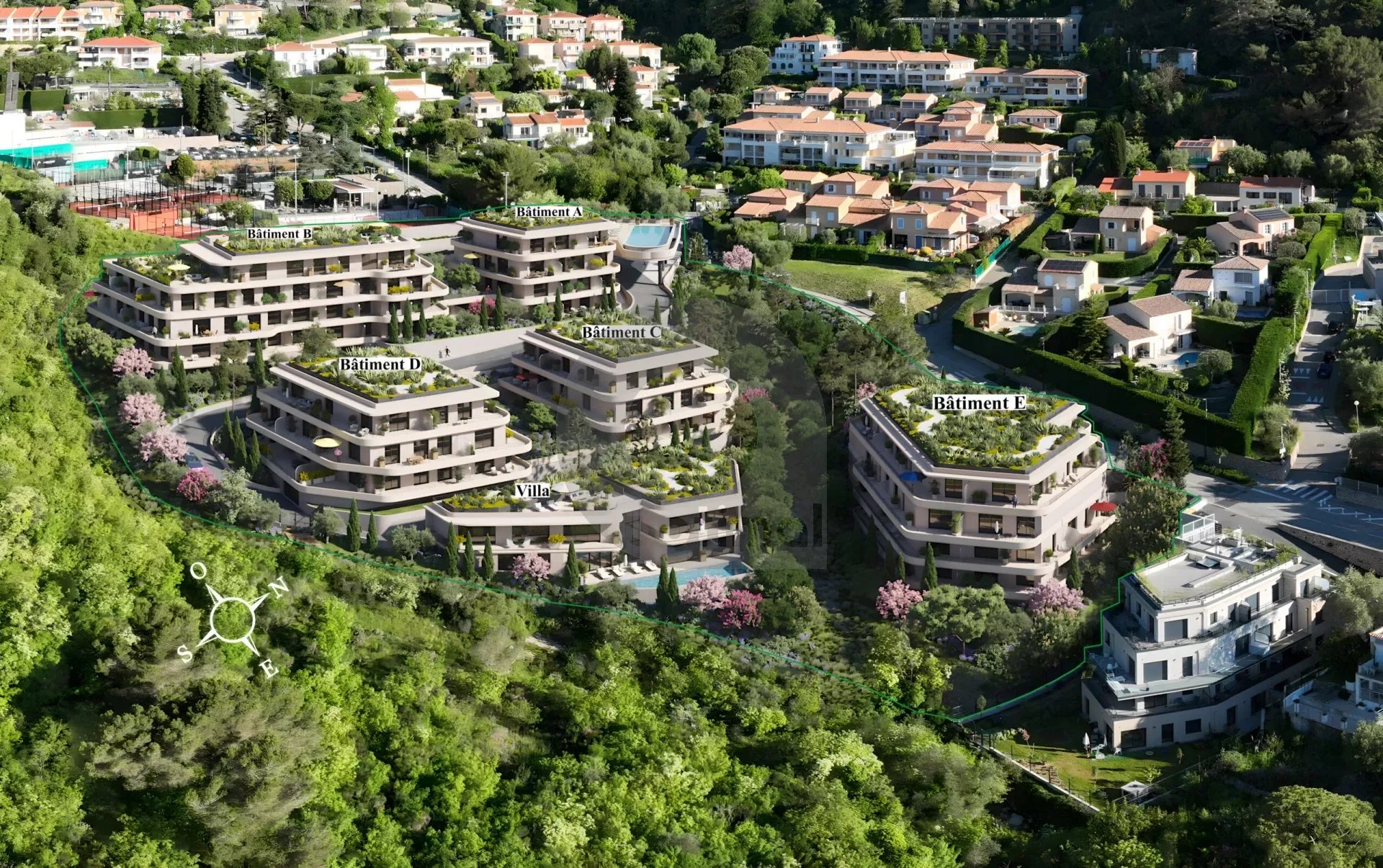EZE – PROGRAMME NEUF – Livraison Fin 2027 – 3 PIECES avec terrasse + Parking en sous-sol