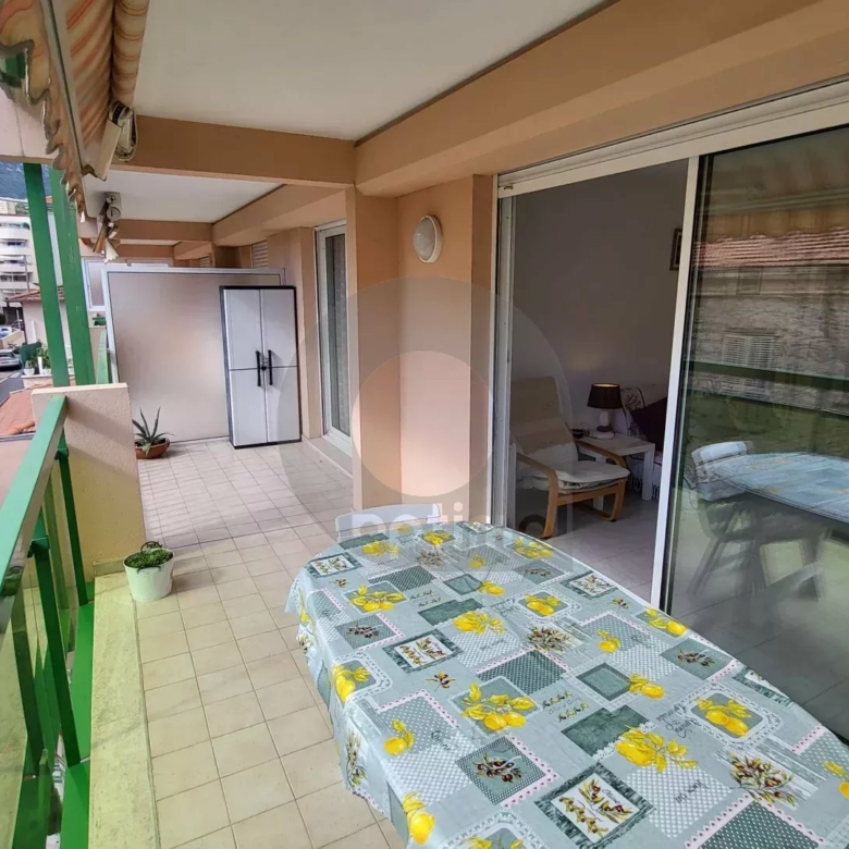 Menton Bas-Borrigo  –  grand 2 Pièces avec terrasse, garage et cave.