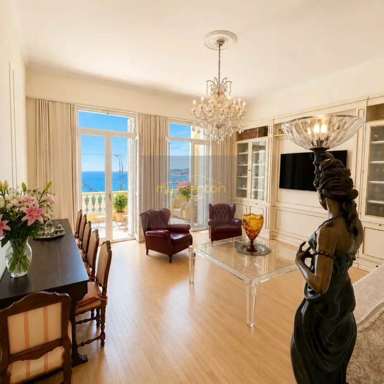 Menton Garavan – Luxueux 3 pièces avec vastes terrasses, vue mer panoramique
