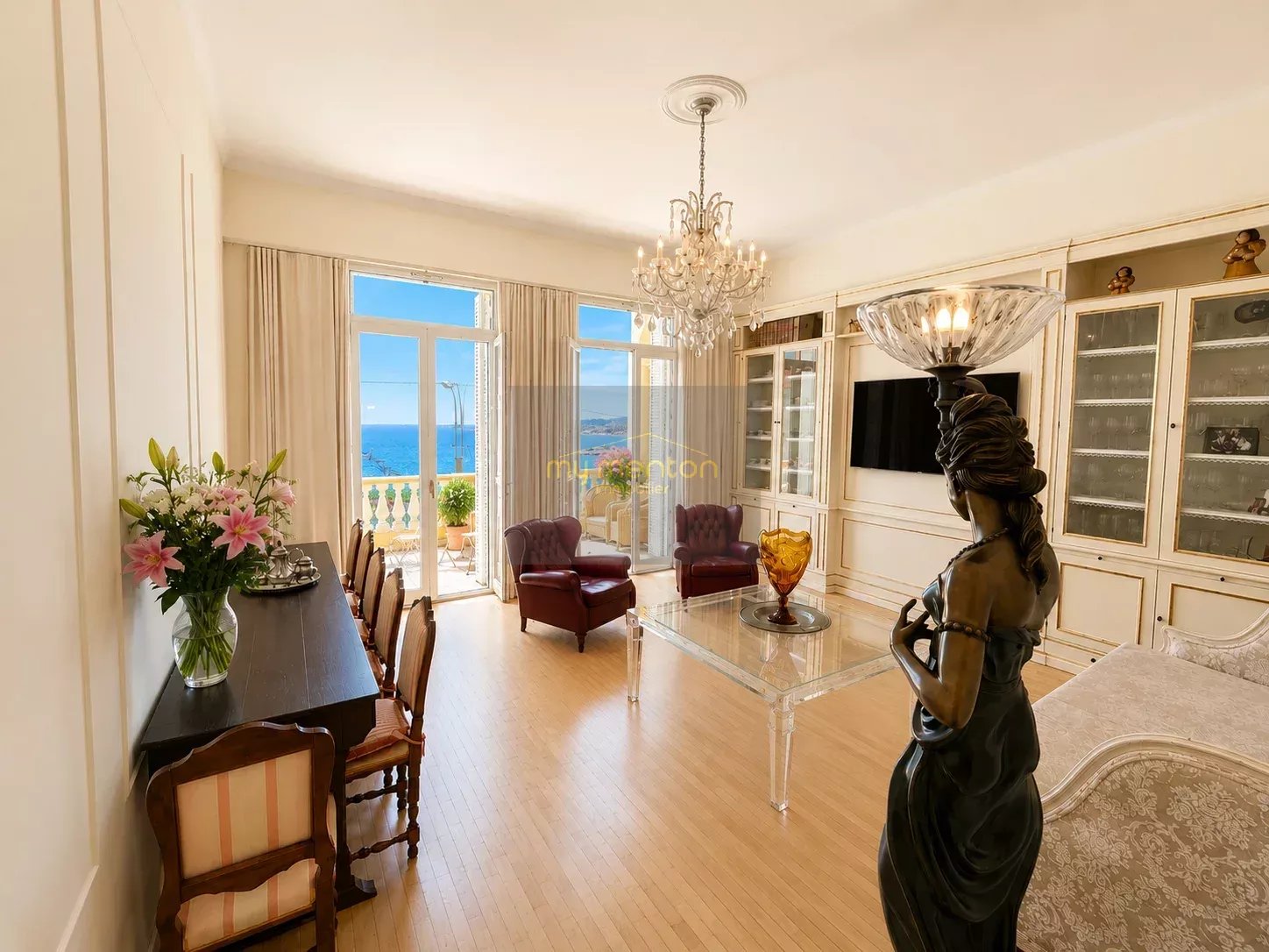 Menton Garavan – Luxueux 3 pièces avec vastes terrasses, vue mer panoramique