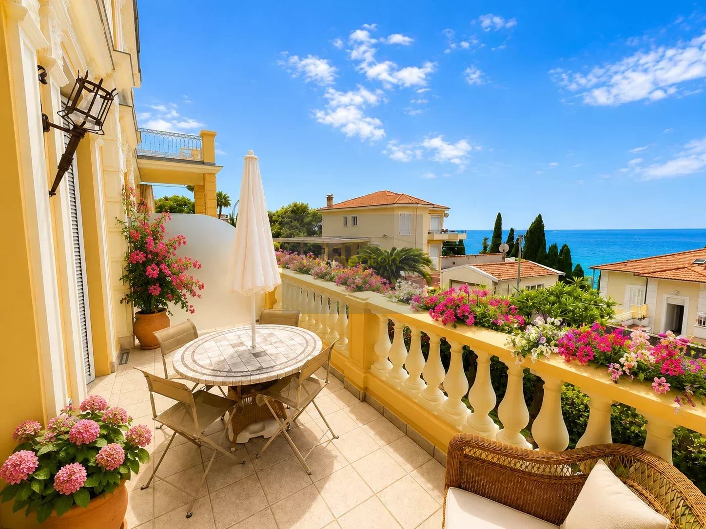 Menton Garavan – Luxueux 3 pièces avec vastes terrasses, vue mer panoramique
